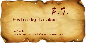 Povinszky Talabor névjegykártya